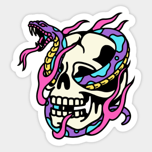 skull snake Sticker